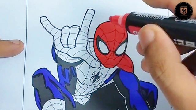 Coloring Spiderman Marvel Superheros - Spiderman Coloring Pages - Marvel Coloring Pages смотреть онлайн