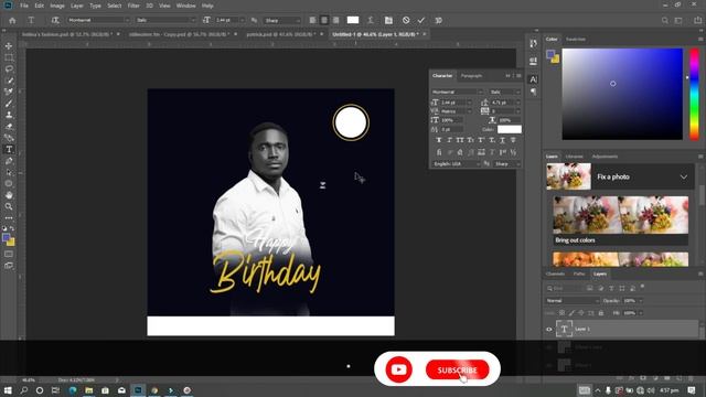 How To Design a SIMPLE PROFESSIONAL BIRTHDAY FLYER In Photoshop, Simple, Easy, free смотреть онлайн