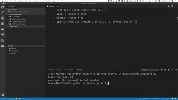 02 - A Full Python Refresher - 006 Writing our first Python app