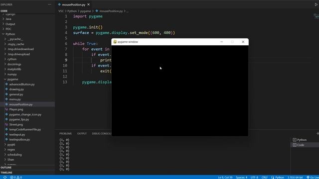 How to get Mouse Position in Pygame (and other mouse information) смотреть онлайн