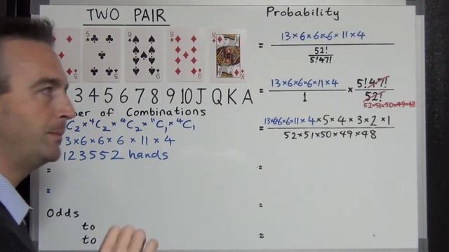 5-card Poker TWO PAIR Probability and Odds смотреть онлайн