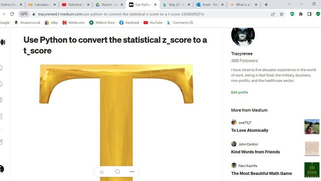 Use Python to convert the statistical z score to a t score - blog post смотреть онлайн