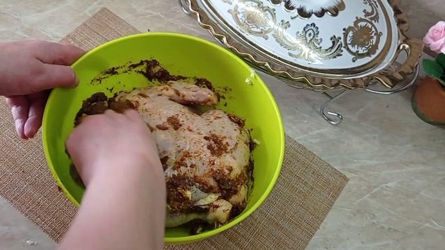 Жареная курица в Грузинской аджики. смотреть онлайн