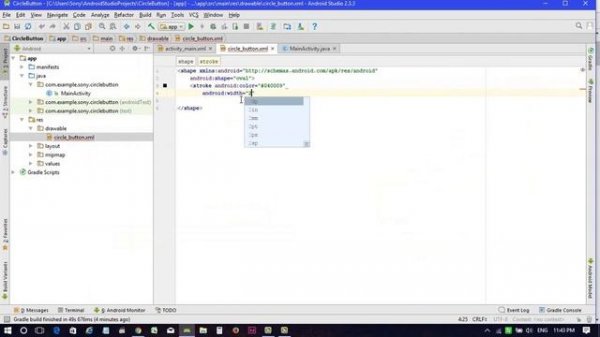 Circle/Round Button in Android Studio