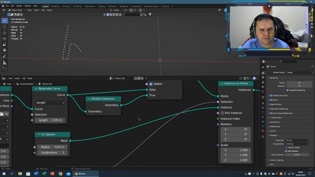 Geometry Nodes 32 - Instâncias Contornando Texto смотреть онлайн