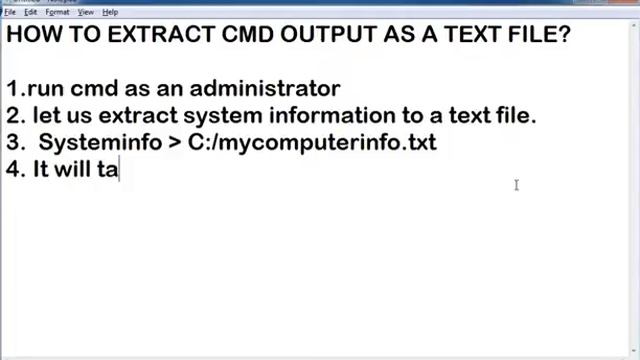 How to Extract CMD Output as a Text File (.txt) смотреть онлайн