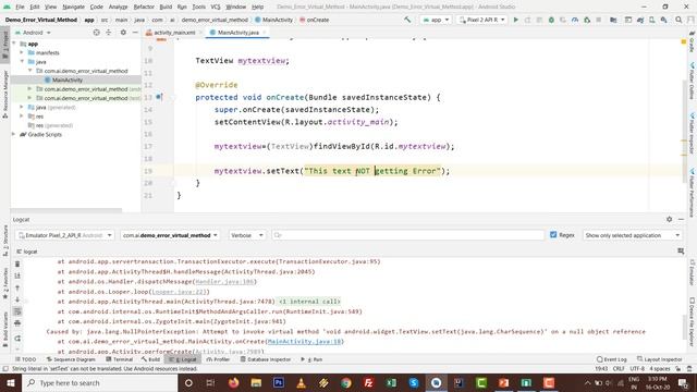 Fixed Error android error attempt to invoke virtual method | Null object reference | #android смотреть онлайн
