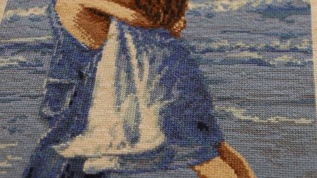 Вышивка крестиком.Обзор китайских вышивок с нанесенным на канву рисунком смотреть онлайн