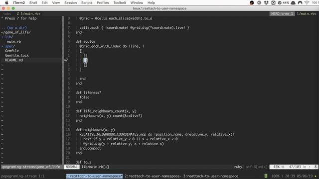 The game of life implementation - 2Pegramming Live смотреть онлайн
