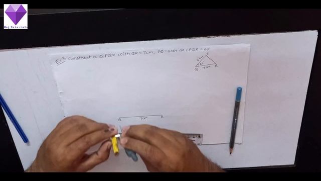 Construct a triangle PQR with QR = 7 cm, PQ = 6 cm and ∠PQR = 60° смотреть онлайн