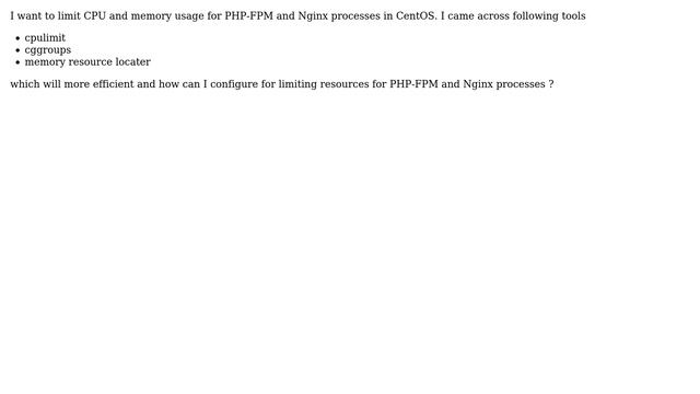 Unix & Linux: Limit CPU and memory usage for PHP-FPM and Nginx processes in CentOS смотреть онлайн