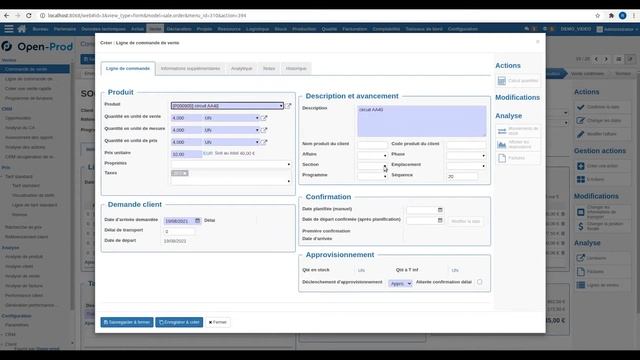Gestion commerciale - Impression d'une nouvelle ligne de commande смотреть онлайн