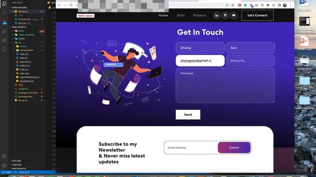 Personal homepage using React.js, Node.js, nodemailer Full-stack project смотреть онлайн