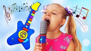 Diana and Papa Pretend Play with Musical Instruments Toys for Kids