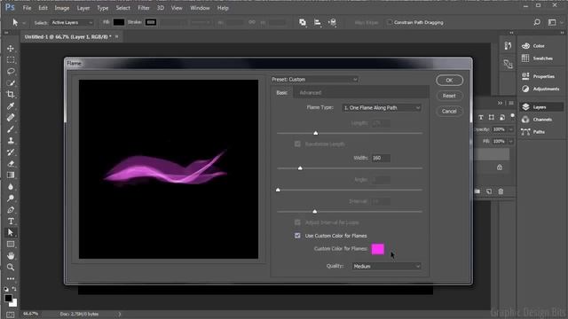 'Flame' filter in Adobe Photoshop CC: creating abstract background смотреть онлайн