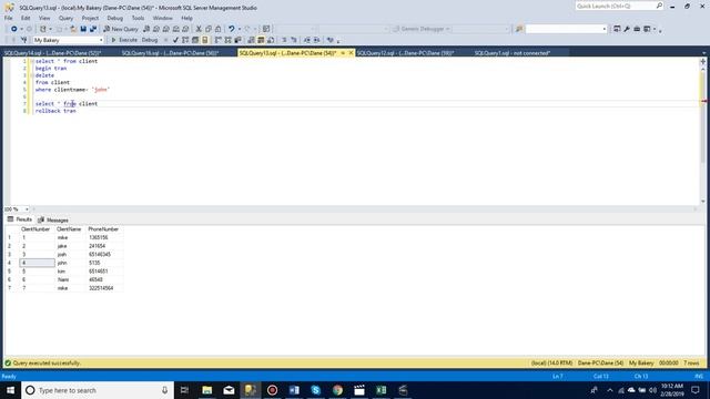 How to use begin tran and rollback tran in SQL server manager смотреть онлайн