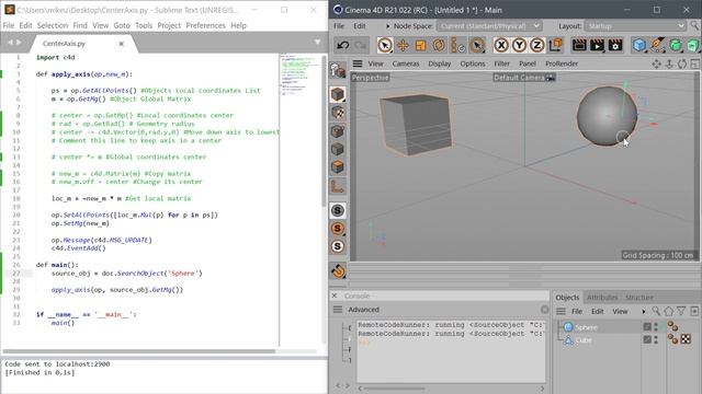 Cinema 4D Python: Get Modeling Axis смотреть онлайн