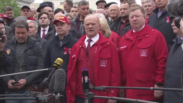 Выступление Геннадия Зюганова перед Первомайским митингом
