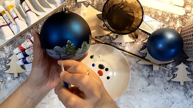 Мастер класс по росписи новогоднего шара. DIY Christmas Bauble Tutorial. смотреть онлайн