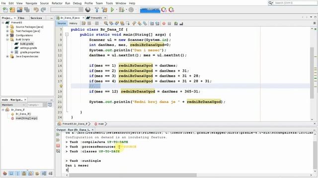 09.1. Primer: Redni broj dana u godini. if. Java. смотреть онлайн