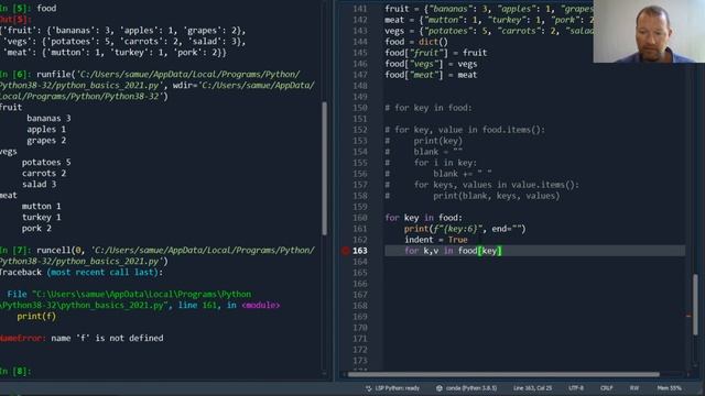Python Basics Tutorial Dictionary Print Formatting || Fstring Formatting смотреть онлайн