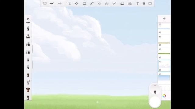 How to paint clouds easily in Autodesk Sketchbook mobile app смотреть онлайн