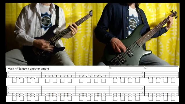 12) Rammstein - Pussy (Guitar & Bass lesson + TABs | Cover HD) [IN 2 MINUTES]