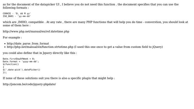 Wordpress: Convert WordPress date format to jQuery UI Datepicker format (2 Solutions!!) смотреть онлайн