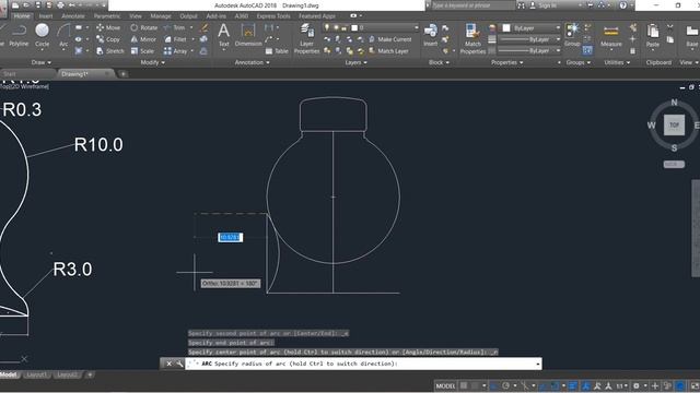 AutoCAD Tutorial - How to draw water bottle смотреть онлайн