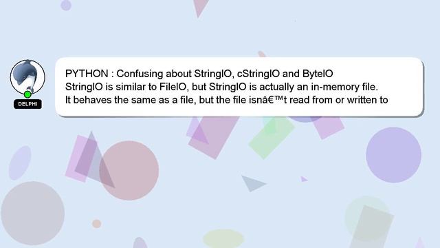 PYTHON : Confusing about StringIO, cStringIO and ByteIO смотреть онлайн