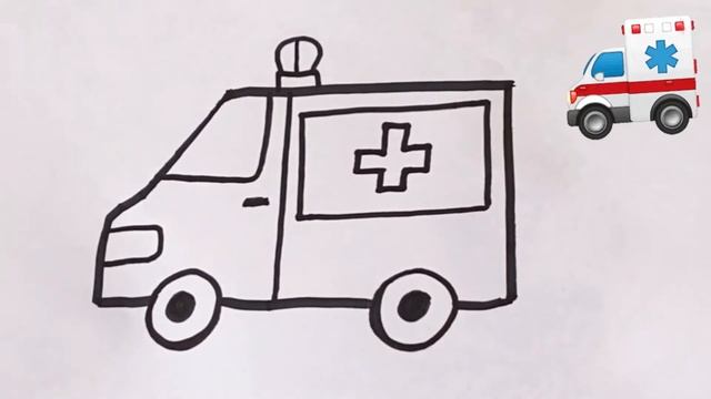 How to draw ambulance easy for kids? Bolalar uchun tez yordam mashinasini qanday chizish mumkin? смотреть онлайн