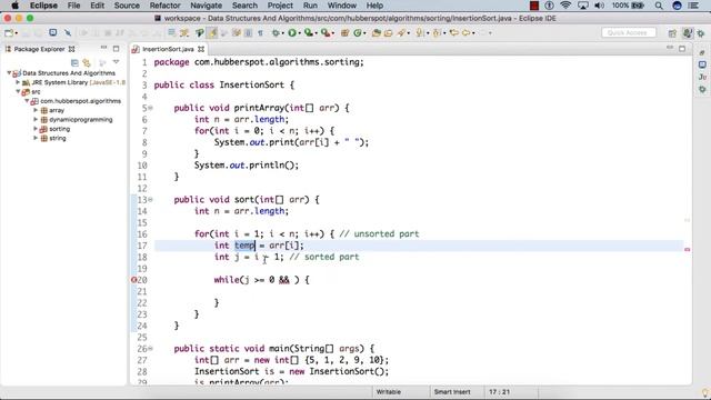 Insertion Sort in Java | Sorting Algorithm | Implementation смотреть онлайн