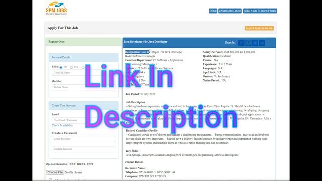 ? ? SPM JOBS - Java Developer //Sr Java Developer | Job Vacancy 2022 смотреть онлайн