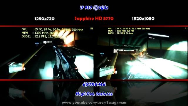 Crysis 2 on Radeon HD 5770 - 720p / 1080p Test смотреть онлайн