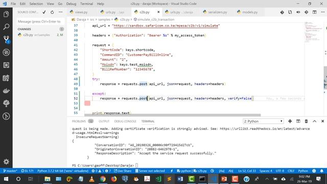Fullstack Django and React Native: Mpesa Daraja API tutorial 11 - Saving C2B Transactions to DB смотреть онлайн