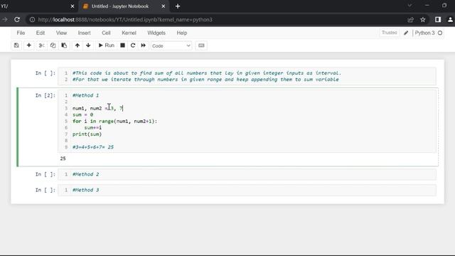 Python Program to find the Sum of Numbers in a given Range.(Three easy methods) смотреть онлайн