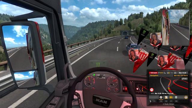 Euro Truck Simulator 2 Mission rapide avec le nouveaux skin de Monster Energy et de la Monster Girl смотреть онлайн