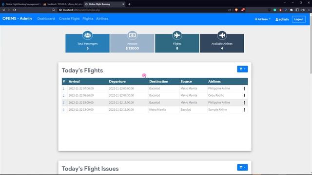 Online Flight Booking Management System using PHP and MySQL DEMO смотреть онлайн