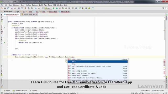 How to Create Status Bar Notification in Android Studio | Free Tutorial Video in Hindi | LearnVern смотреть онлайн