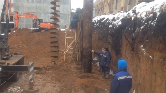 Установка шпунтового ограждения котлована смотреть онлайн