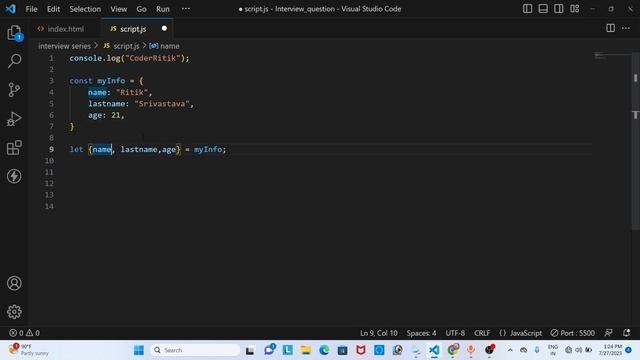 Object Destructuring in ES6 in javascript in Hindi 2023 смотреть онлайн