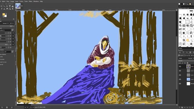 GIMP speed paint using Huion Kamvas 13 first attempt смотреть онлайн