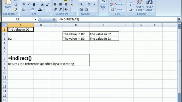 Excel 2007 Tutorial INDIRECT (Part 1: Introduction) смотреть онлайн