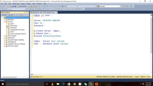Creating Login in SQL Server ||SQLSERVER||Connections||SQLISEASY #sqlserver #login #sqldba смотреть онлайн