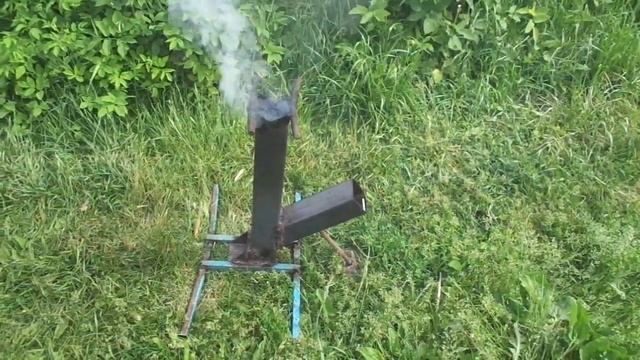Ракетная Печь - своими руками из трубы 80Х80 мм. Rocket Stove смотреть онлайн