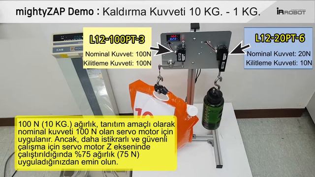 iR ROBOT - Servo Motor (Kaldırma Kuvveti Testi)