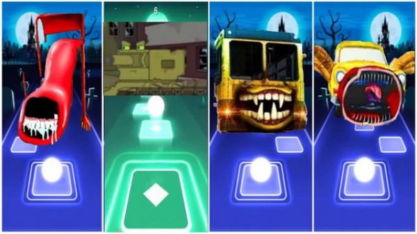 Choo Choo Charles 🌟 Mcqueen Eater 🌟 Siren Head 🌟 Spider train ⚡ Tiles Hop EDM Rush!