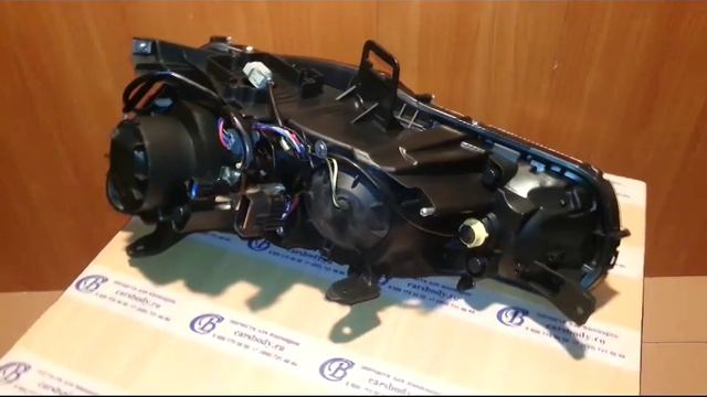 фара для Mitsubishi Lancer 10 линзованная с корректором высокого качества от Carsbody.ru