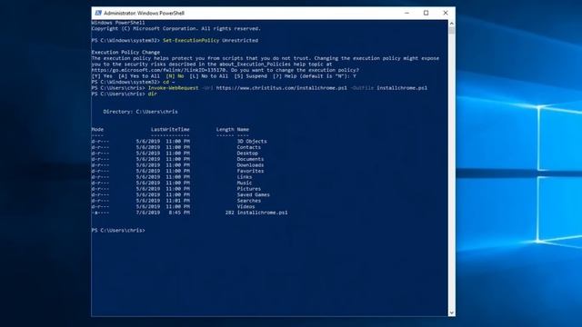 Install Chrome using PowerShell in Windows 10 смотреть онлайн