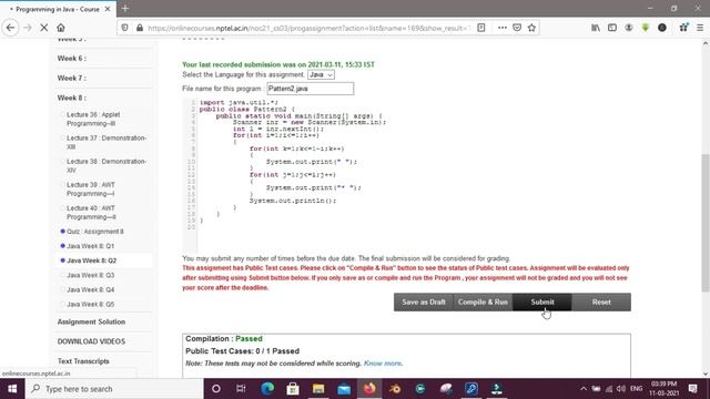 Programming in Java | Week 8 | Assignment Solutions 8 | NPTEL | Jan 2021 смотреть онлайн